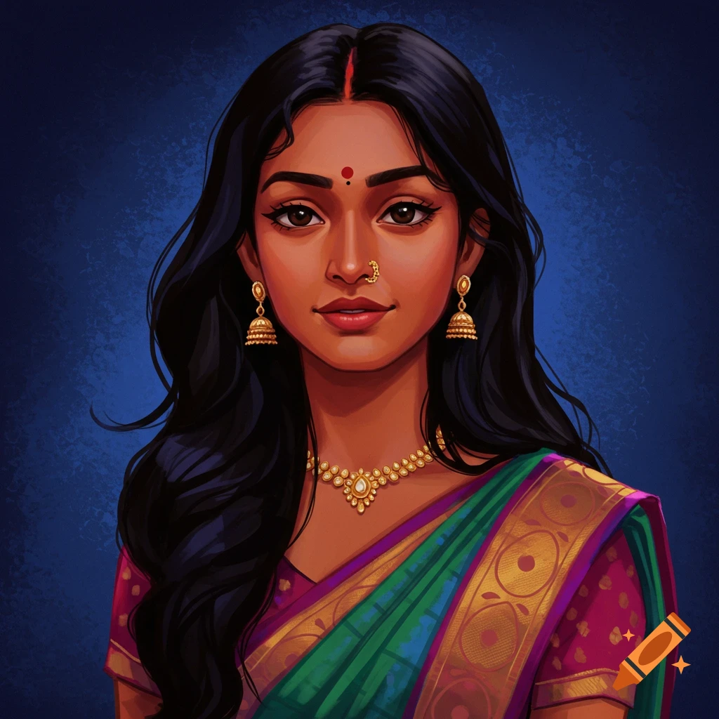 A woman in traditional Indian attire