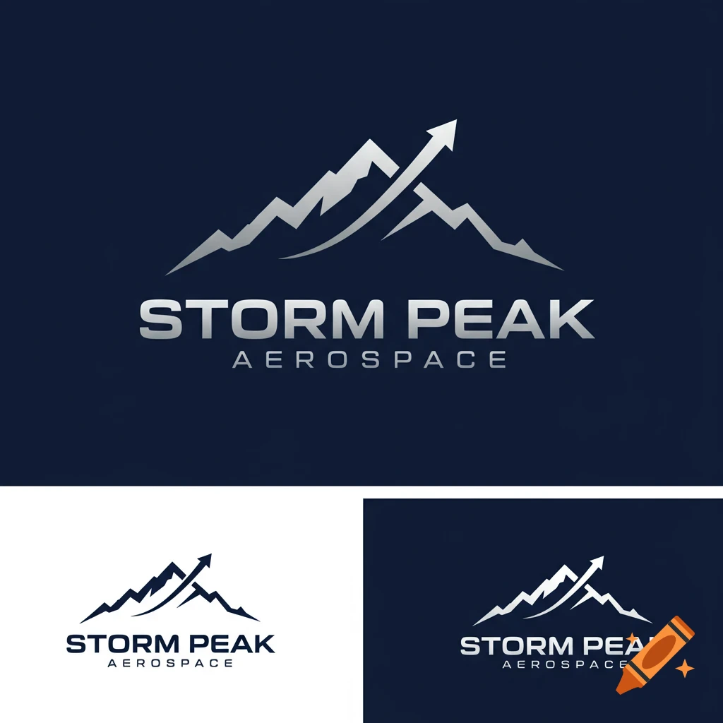 Logo featuring a stylized silver mountain range with an upward arrow and the text "STORM PEAK AEROSPACE" below.