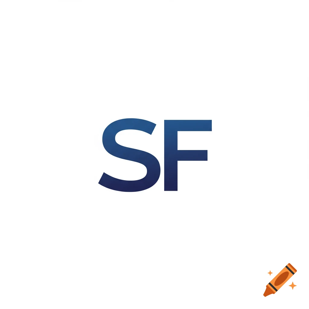 Logo with blue gradient letters SF