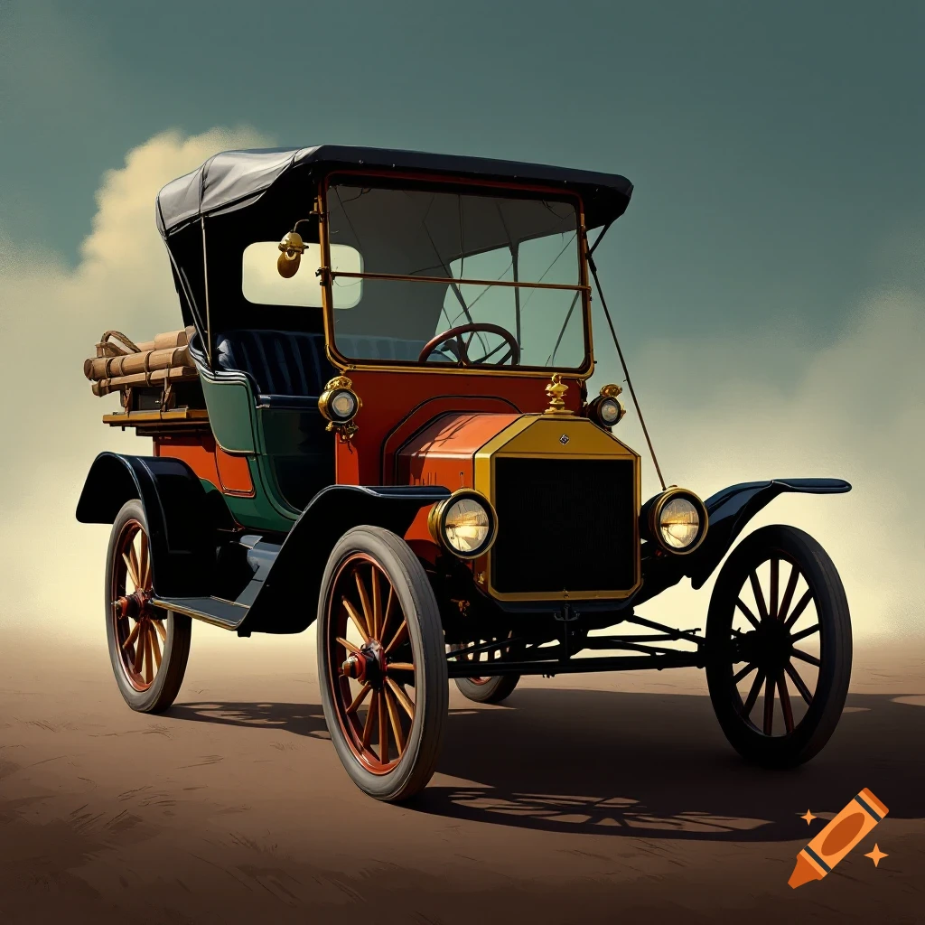 Vintage Model T Ford car on a dirt road