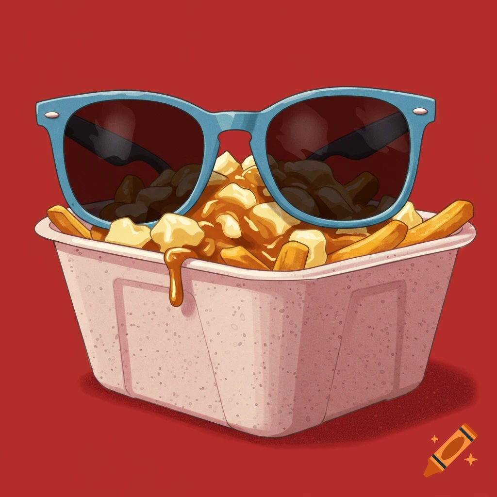 Poutine wearing sunglasses