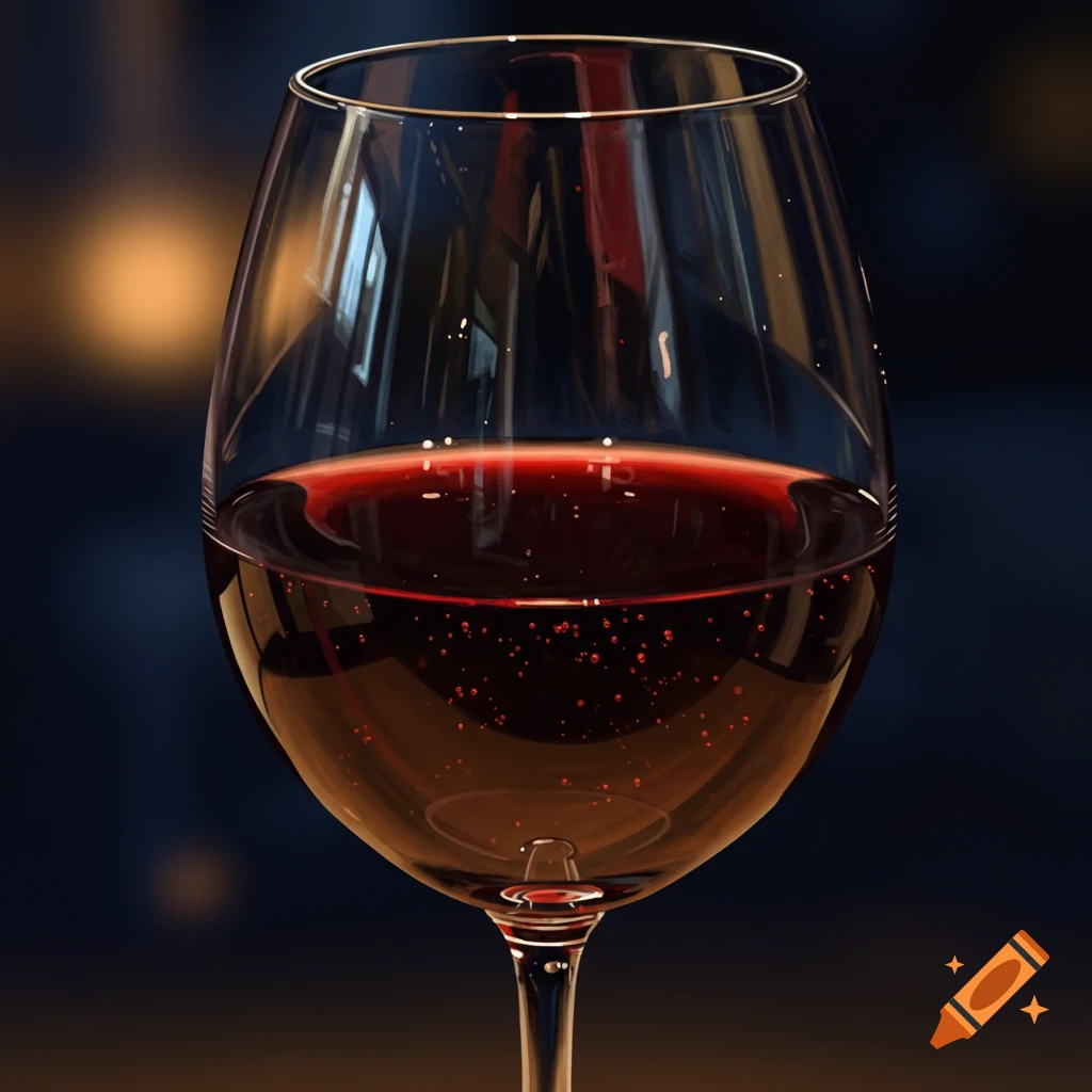 A glass filled with red wine