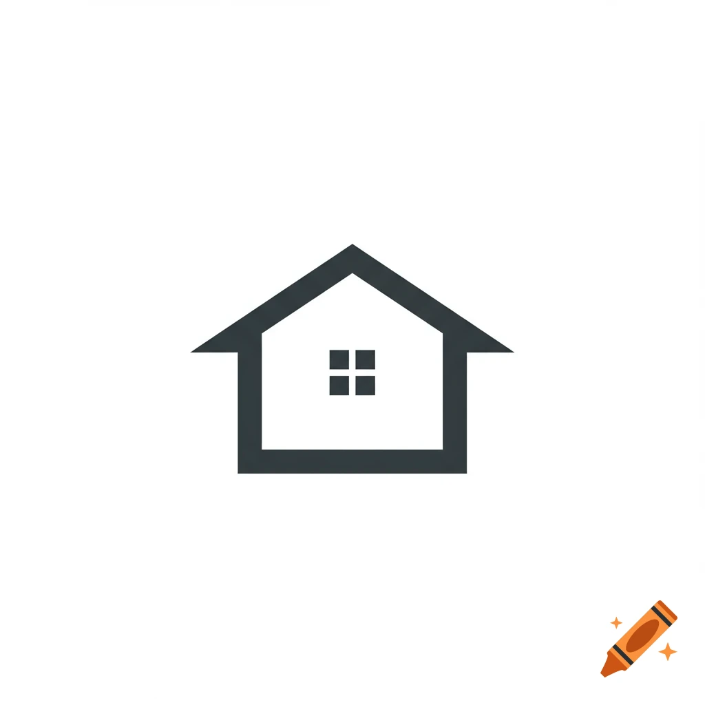Minimalist house logo icon.