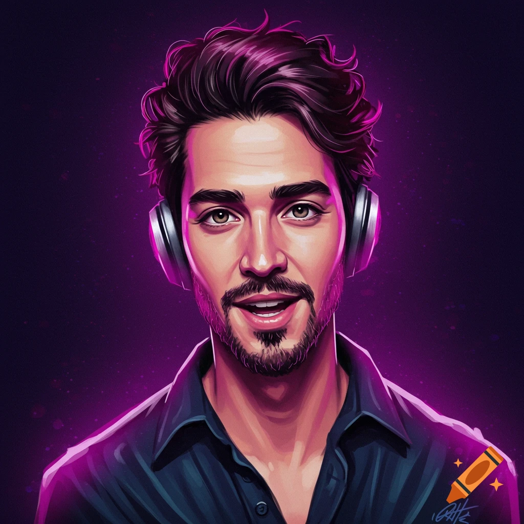 A man wearing headphones