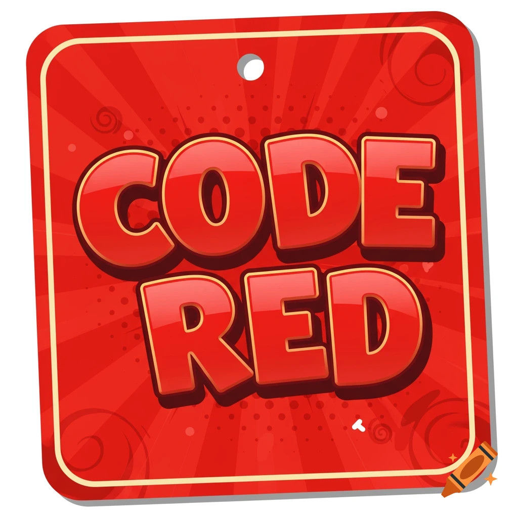 Red label with CODE RED text