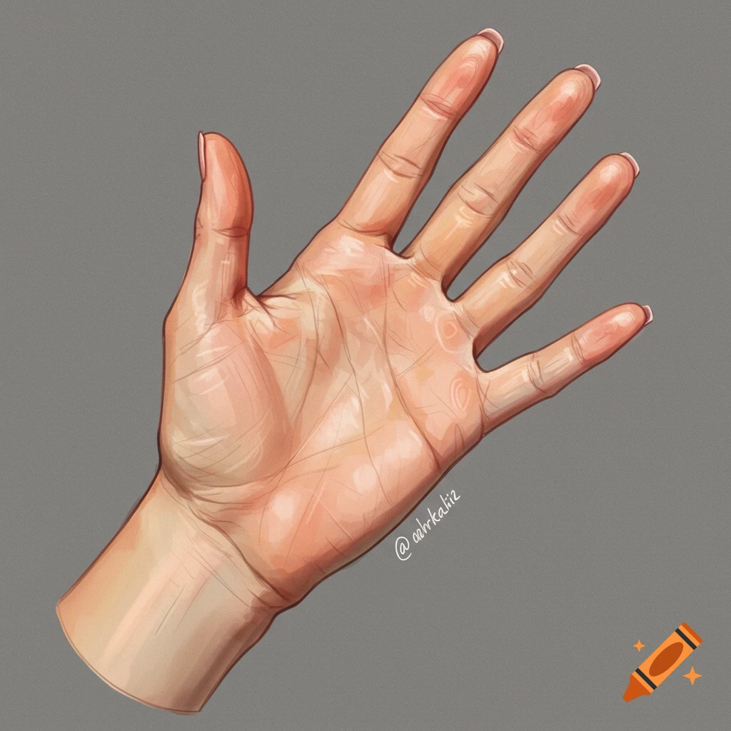 A human hand with fingers splayed