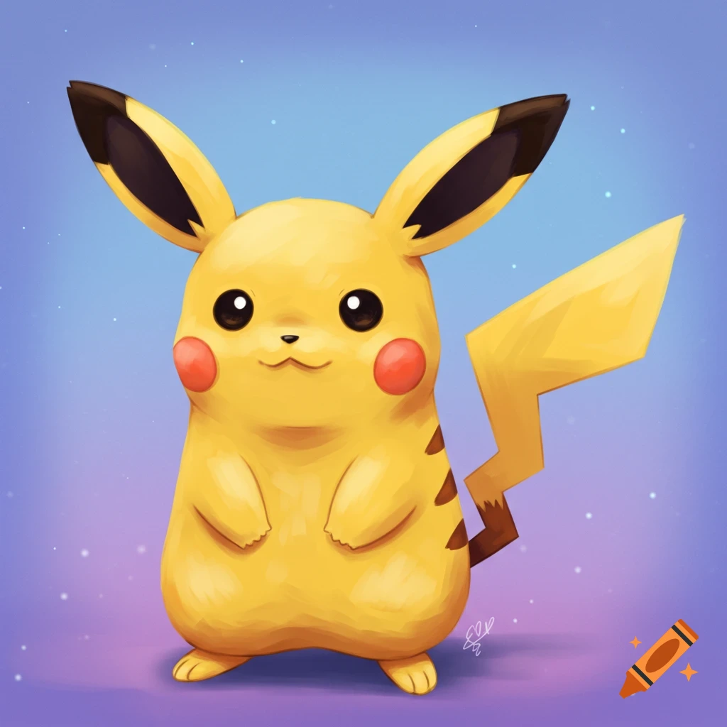 Pikachu on a gradient background.