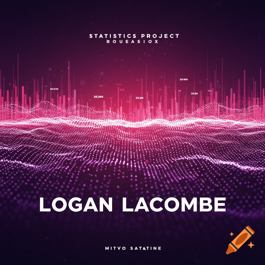 Abstract data visualization cover with pink bars, waves, and text.