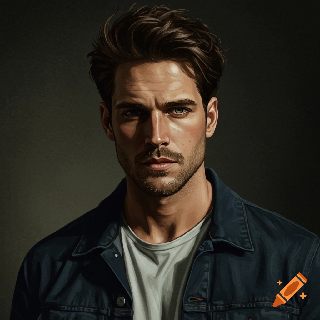 Portrait of a man in a denim jacket