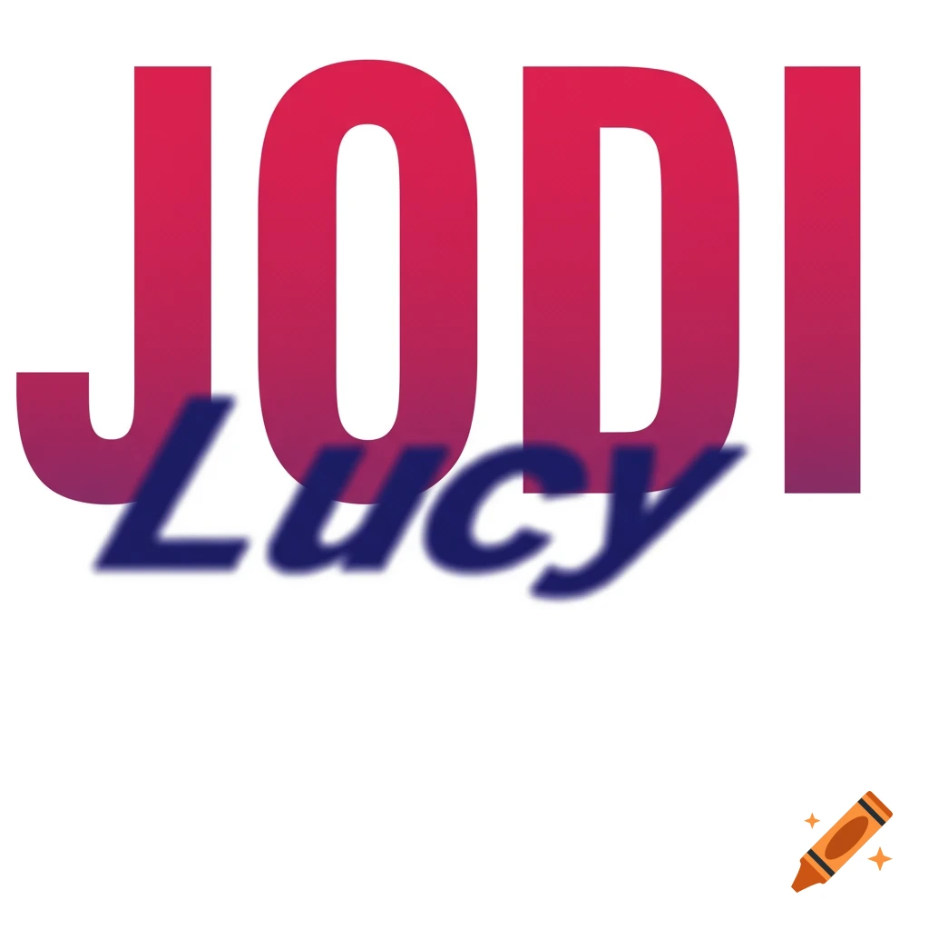 Bold red text says JODI with a blurry blue shadow text saying Lucy below.