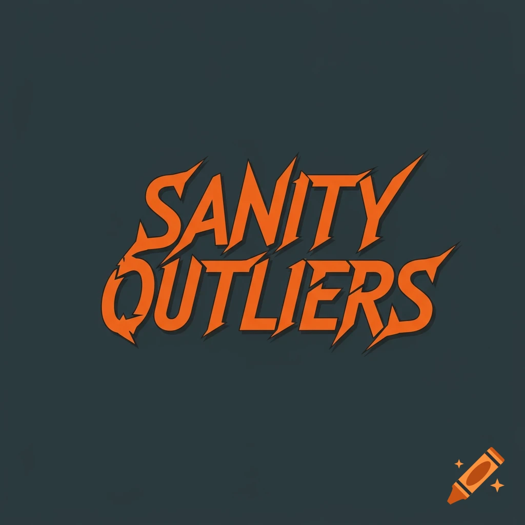 Stylized orange text 'SANITY OUTLIERS' on a dark background