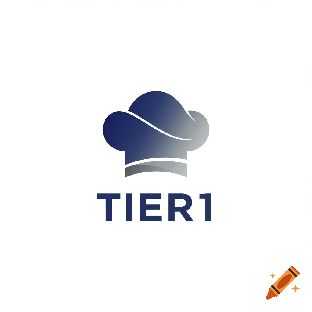 Logo with a blue chef's hat above the text TIER 1