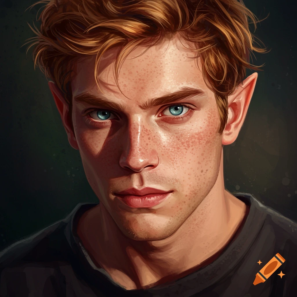 Handsome man with wavy blonde hair and blue eyes on craiyon