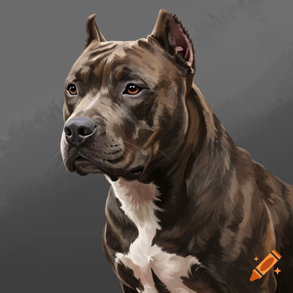 A brown pitbull dog portrait