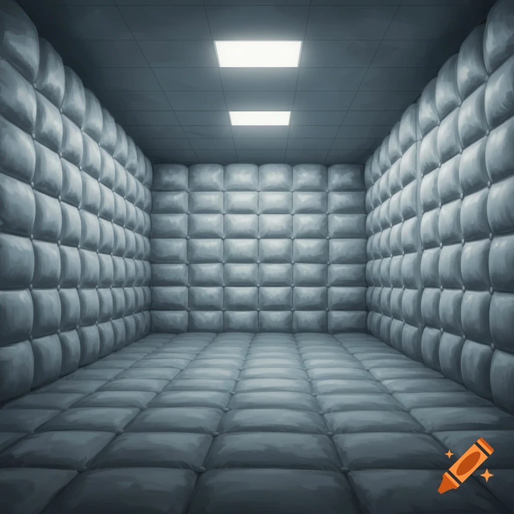 A large empty padded room.