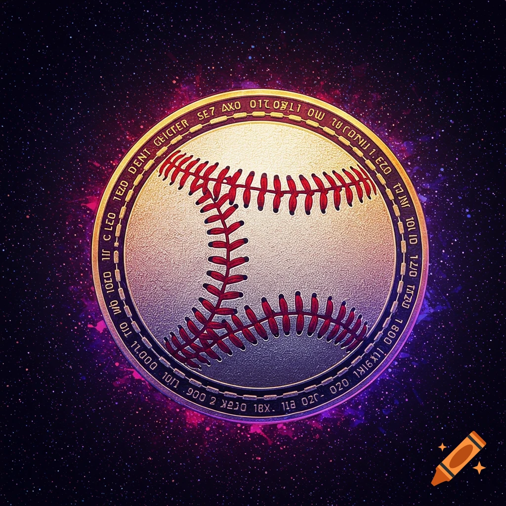 a baseball crypto coin in space
