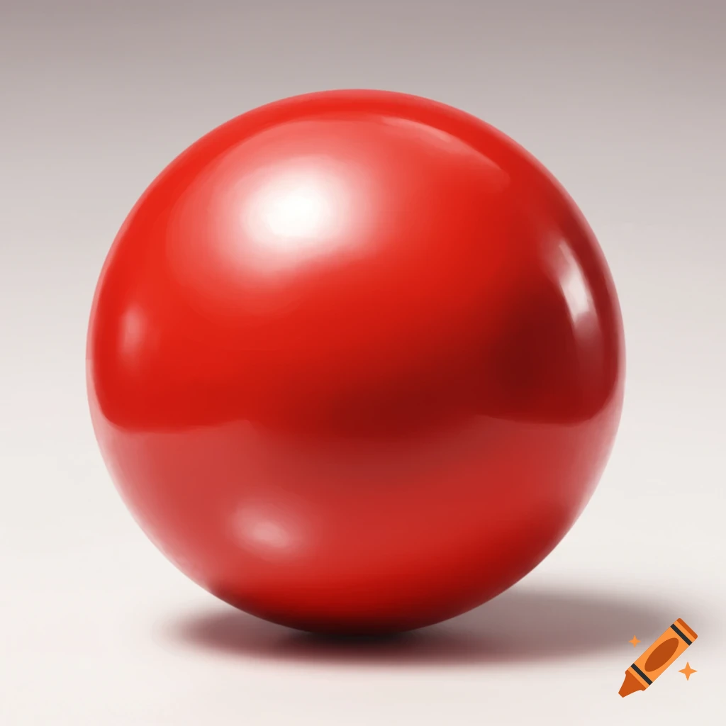 A glossy red ball on a light surface.