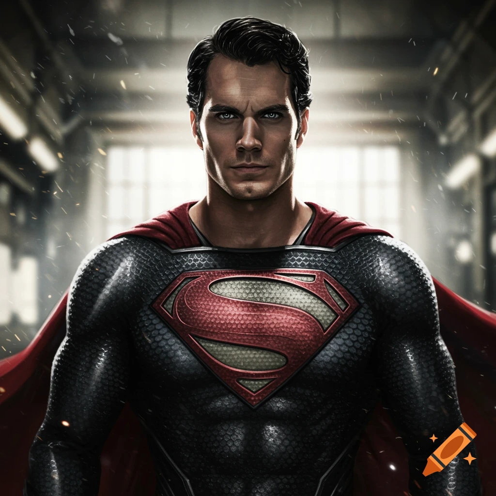 A man resembling Henry Cavill as Superman