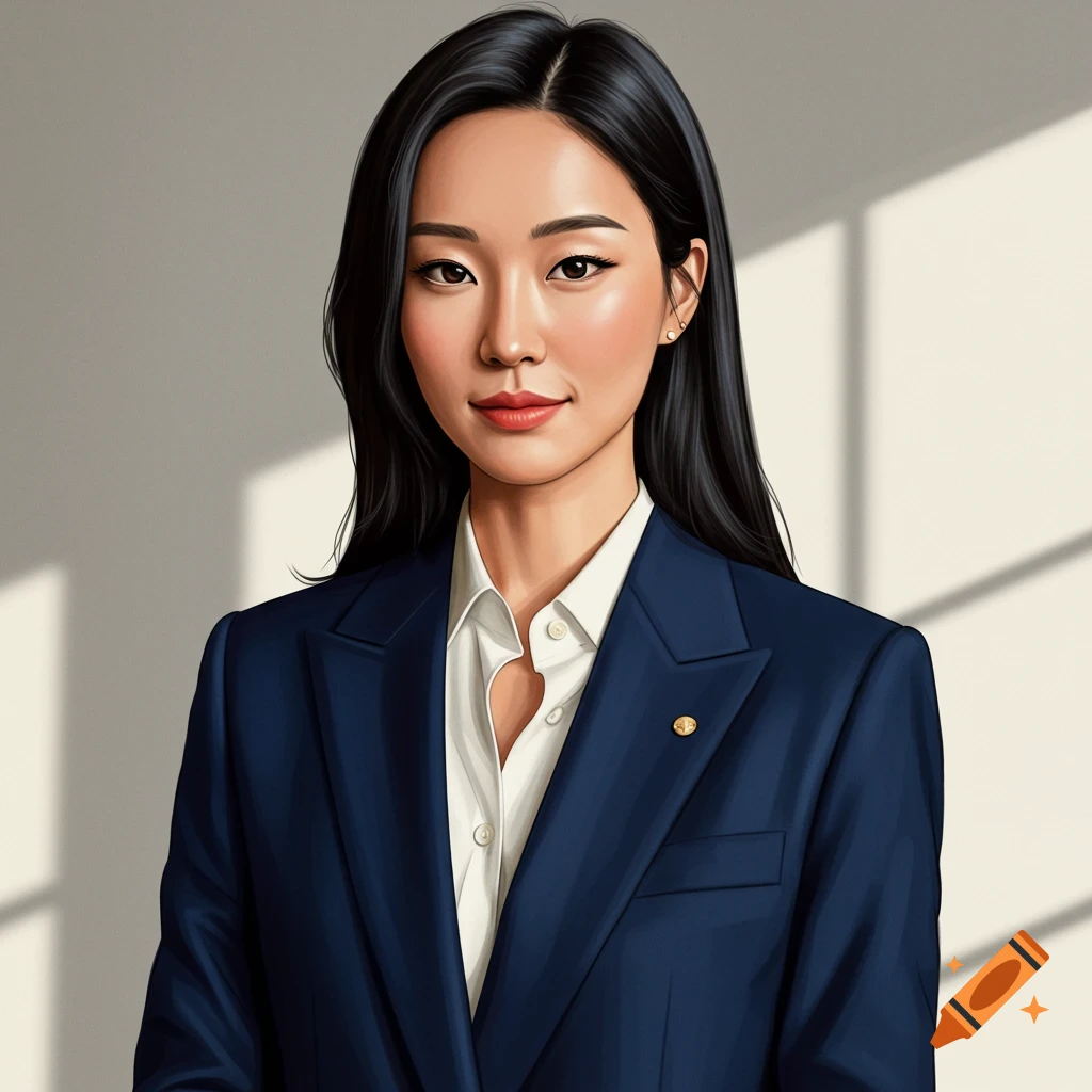 A woman in a suit.