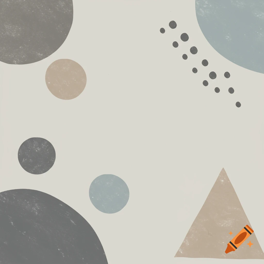 Abstract image of geometric shapes including circles and a triangle on a light background.