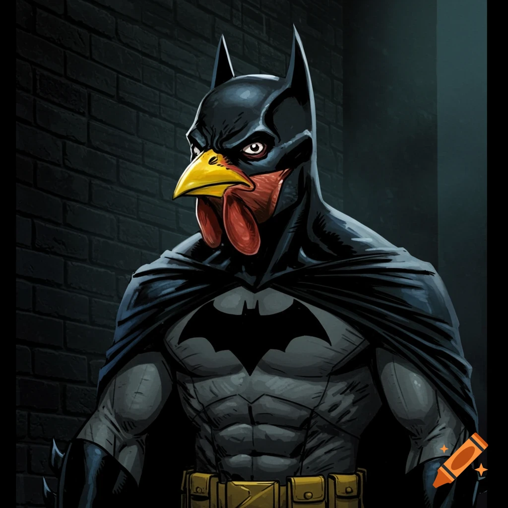 Batman with a chicken head