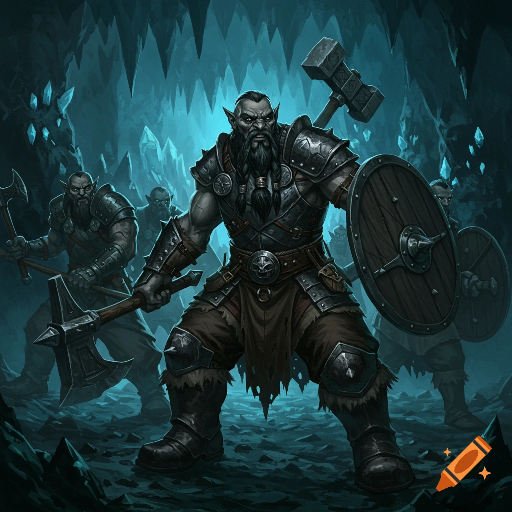 duergar warriors in a cave.