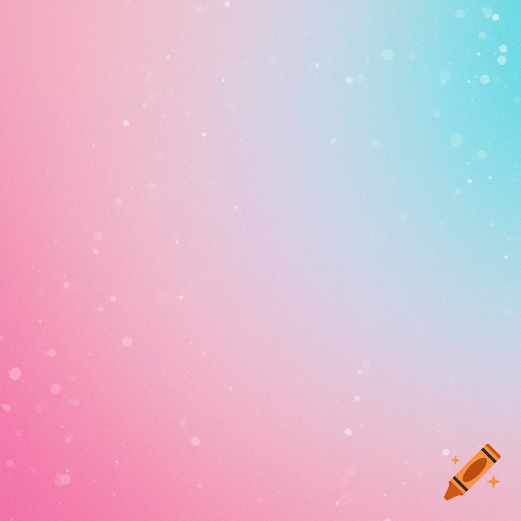 A gradient background shifting from pink to light blue, with small white specks scattered across the surface.