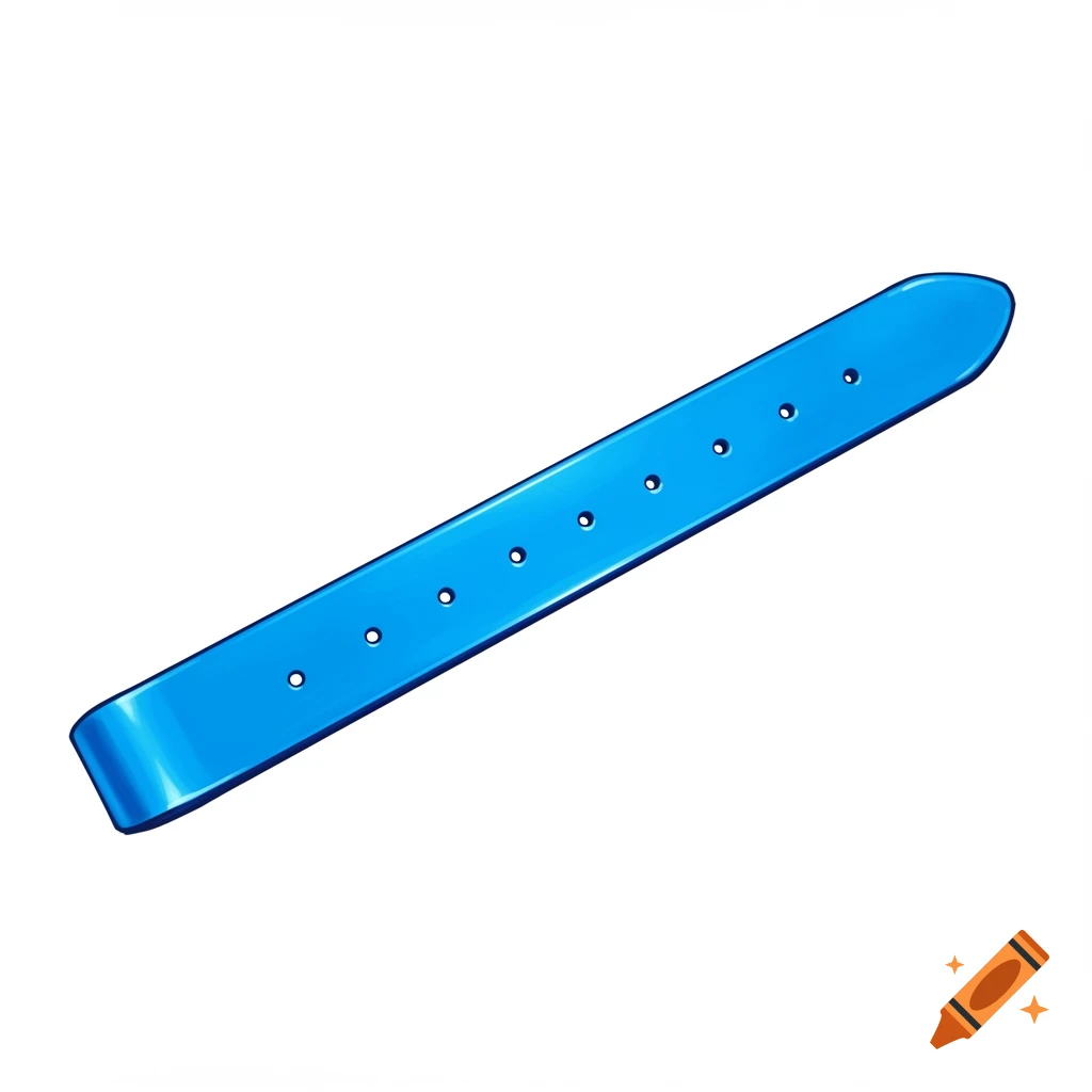 A vibrant electric blue belt with holes shown on a white background.