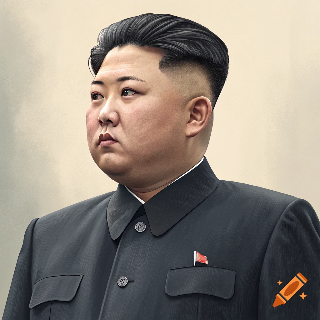 Realistic portrait of Kim Jong Un