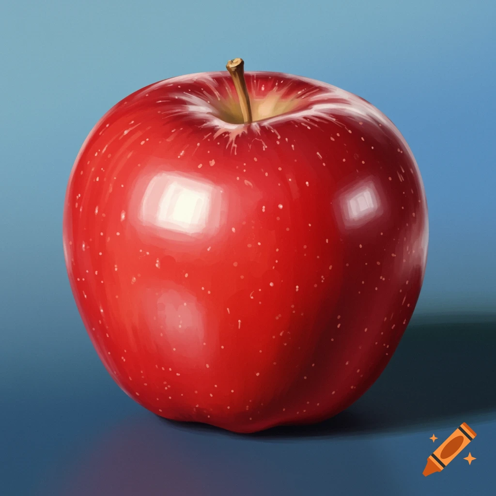 A red apple on a blue background