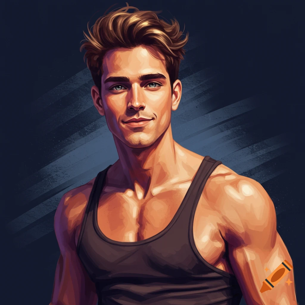 A muscular man in a tank top smiling.