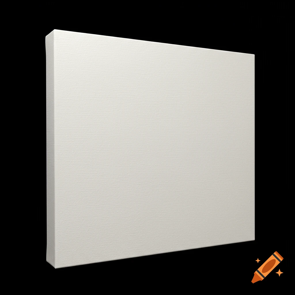 A blank white canvas against a black background.
