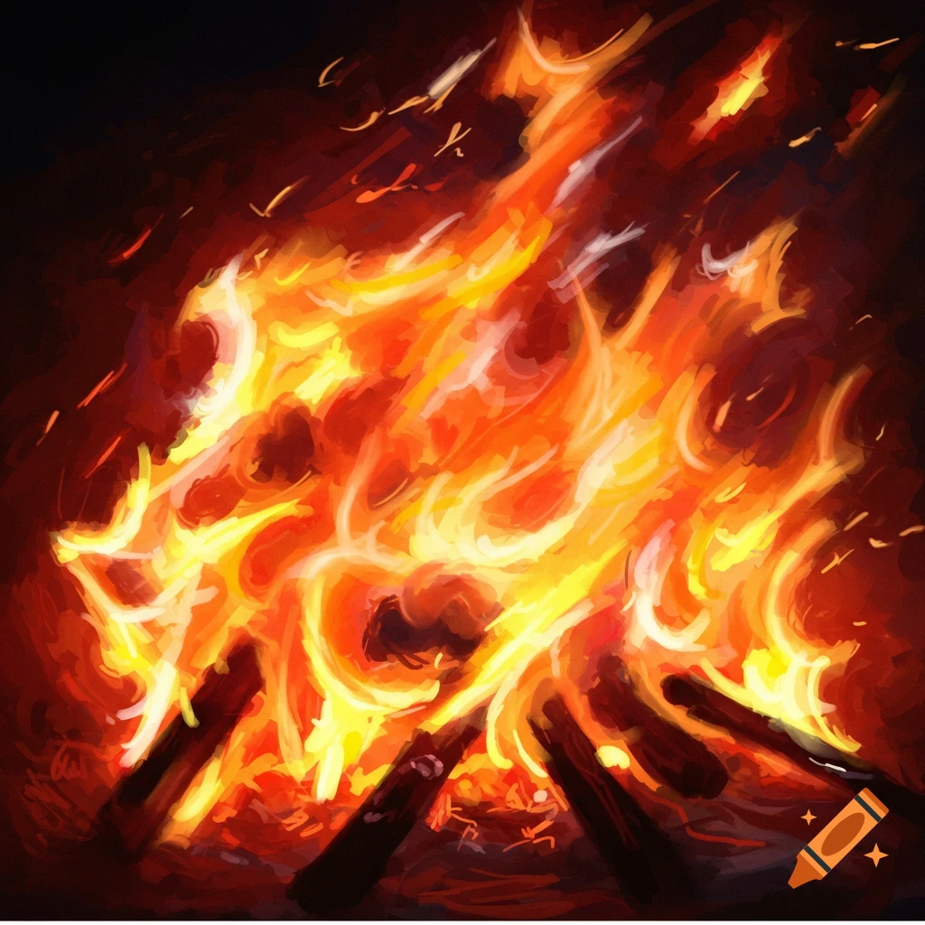 A dynamic image showing dancing fire