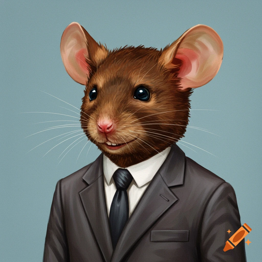 A mouse in a suit.