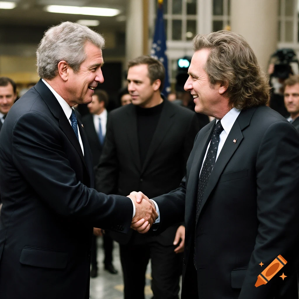 George W. Bush shaking hands with Gavin Rossdale.