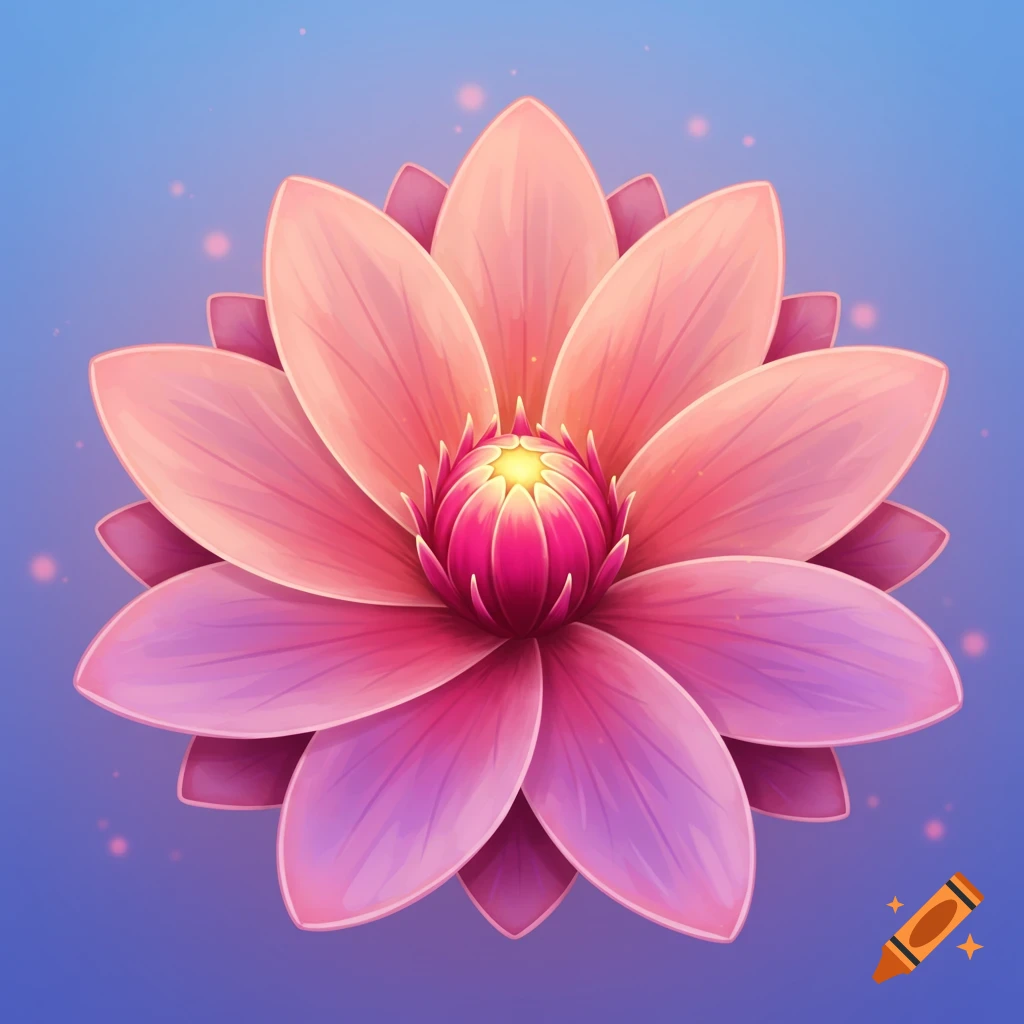 A pink and purple lotus flower.