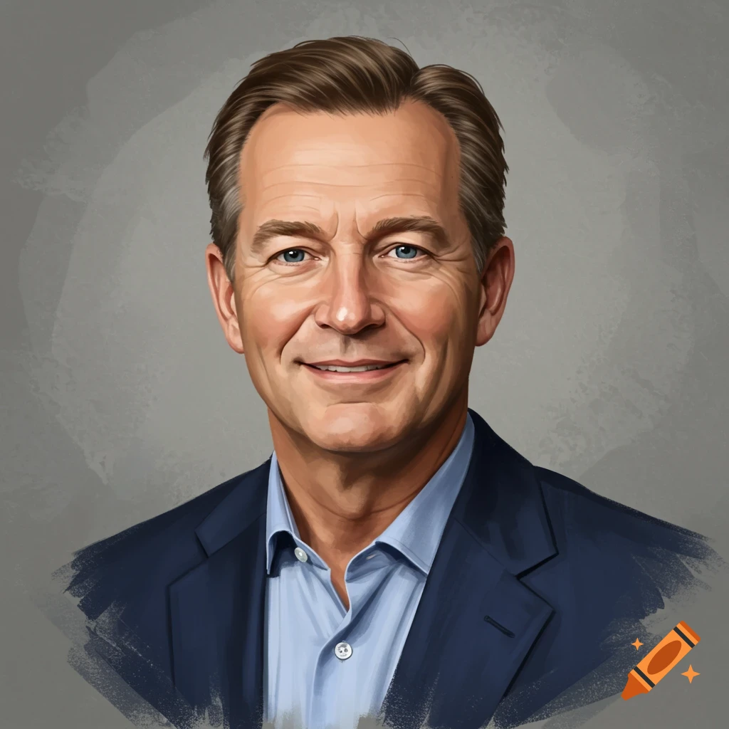 A portrait of a man in a suit.