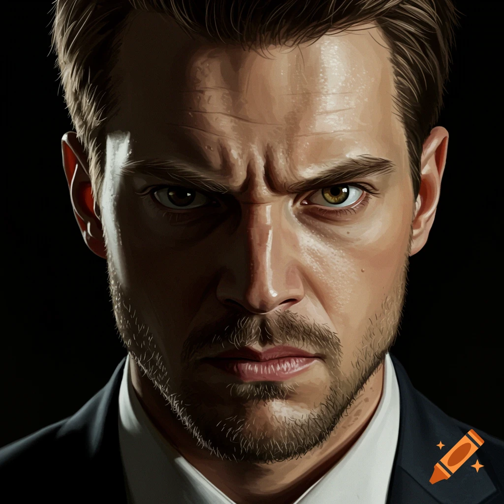 Portrait of an angry man in a suit