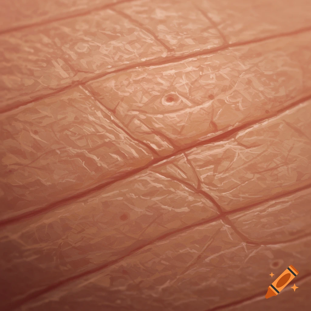 Hyperrealistic close-up of human skin texture showing pores and lines.