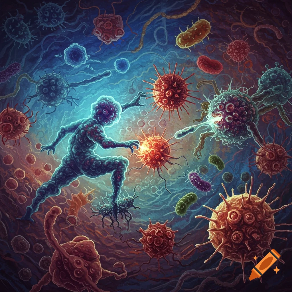 An immune cell fighting viruses and bacteria
