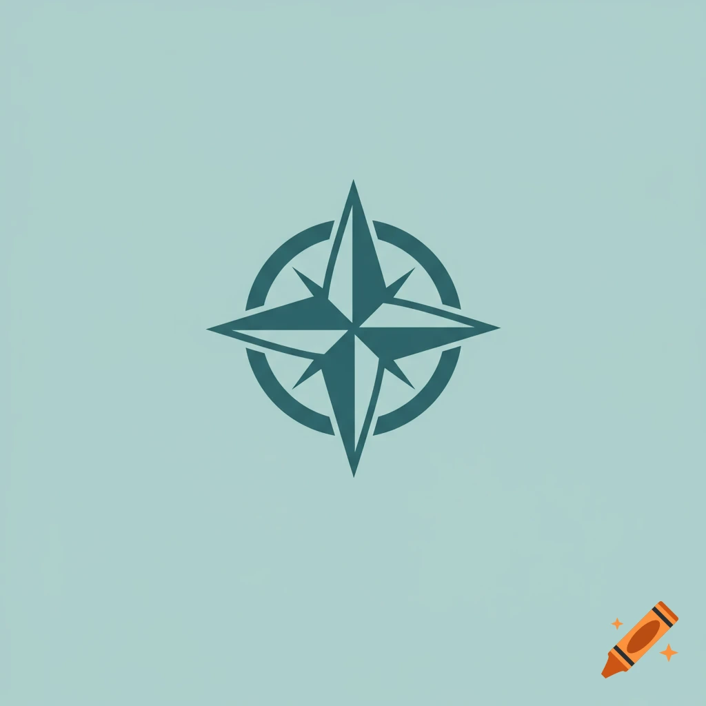 A simple compass rose symbol