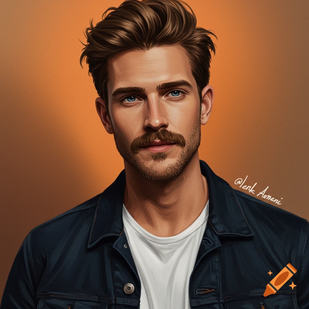 Portrait of a man with mustache and beard