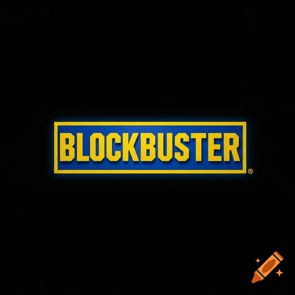 The Blockbuster logo on a black background