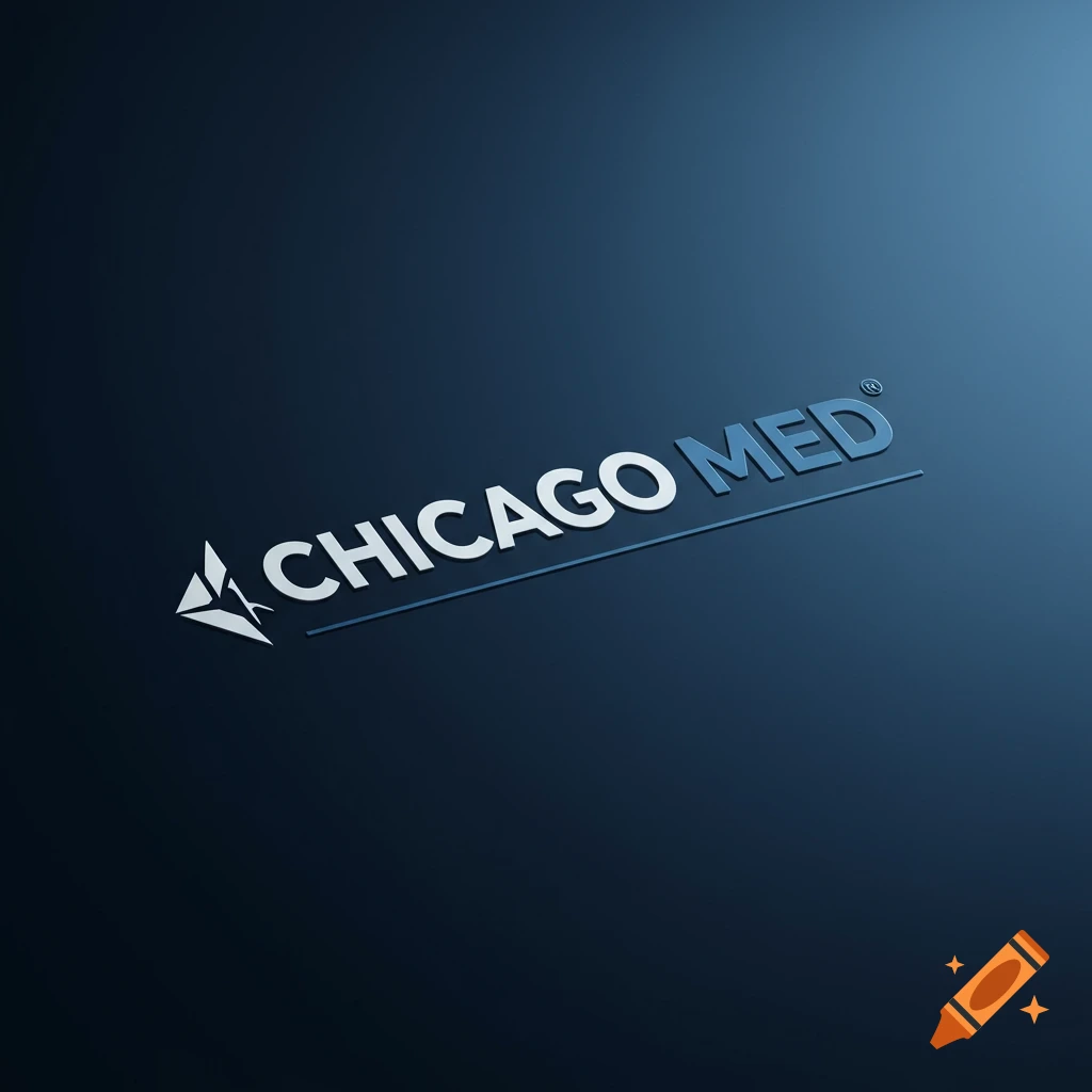 3D logo for Chicago Med on a dark background.