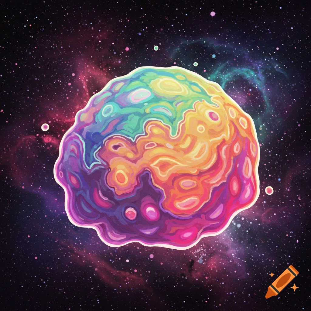 Earth Set Against a Psychedelic Colorful Galaxy created on