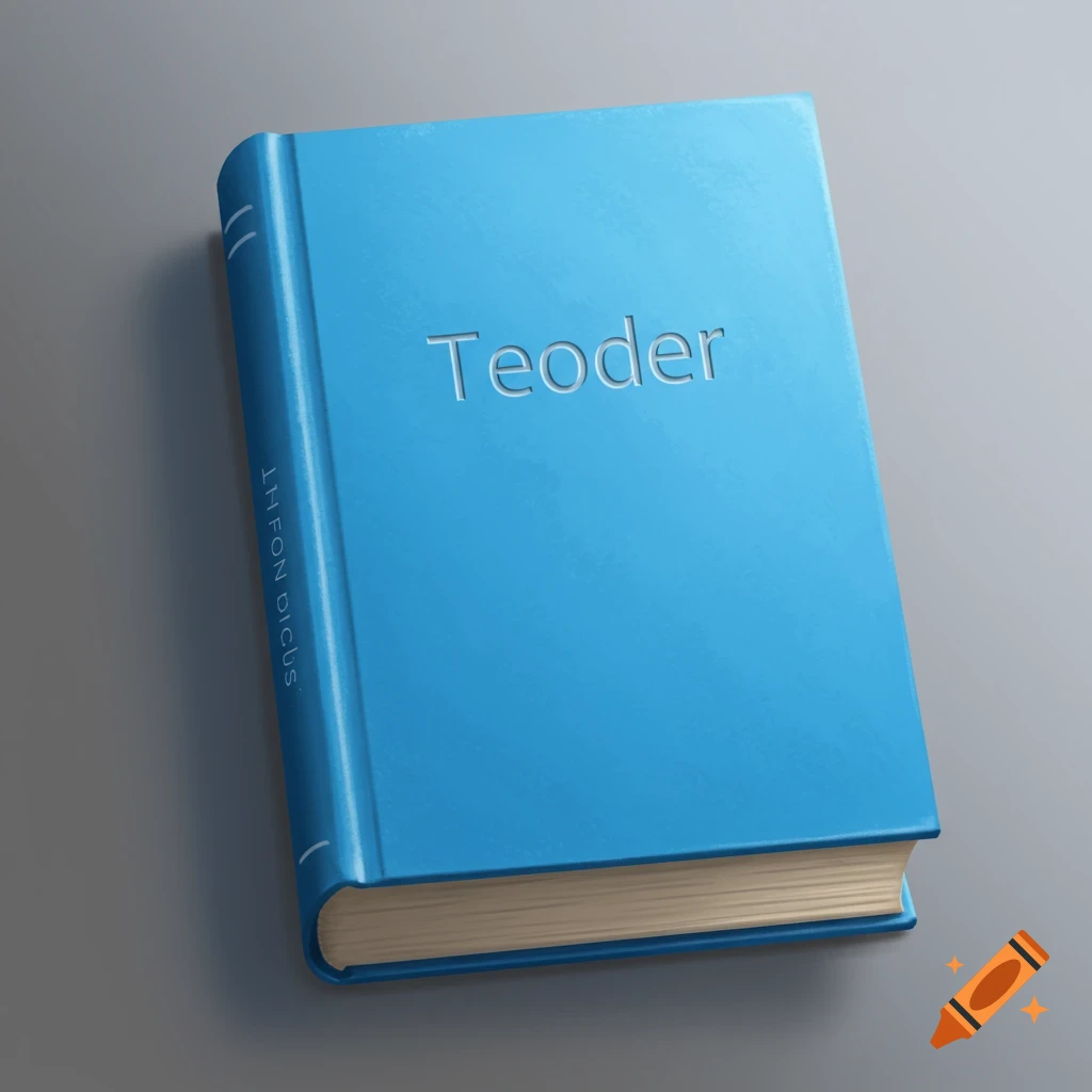 A blue book with "Teoder" on the cover and "J.H. FON DICUS" on the spine.