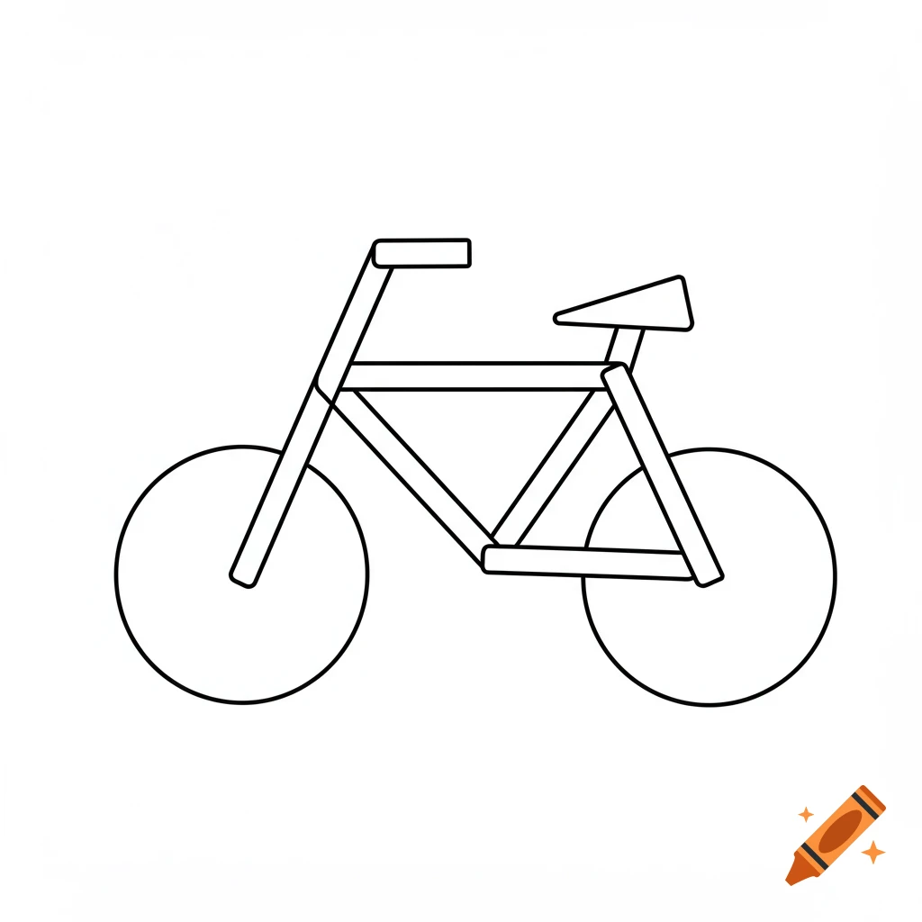 A simple line drawing of a bicycle.