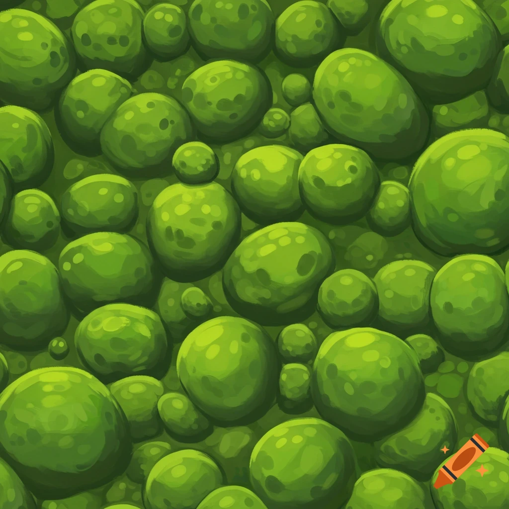 Stylized seamless texture of green moss