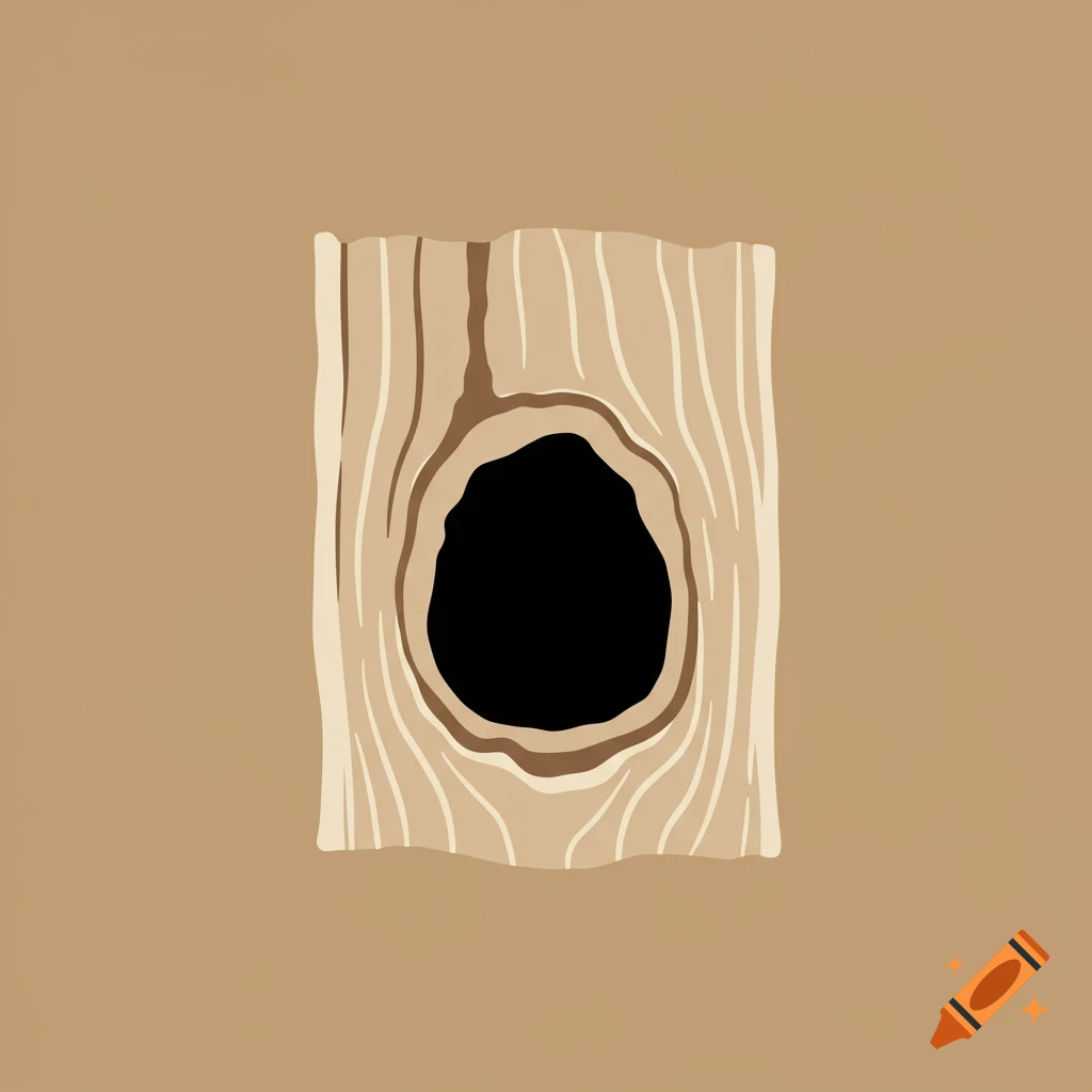 A stylized illustration of a tree hollow, suitable for a logo.
