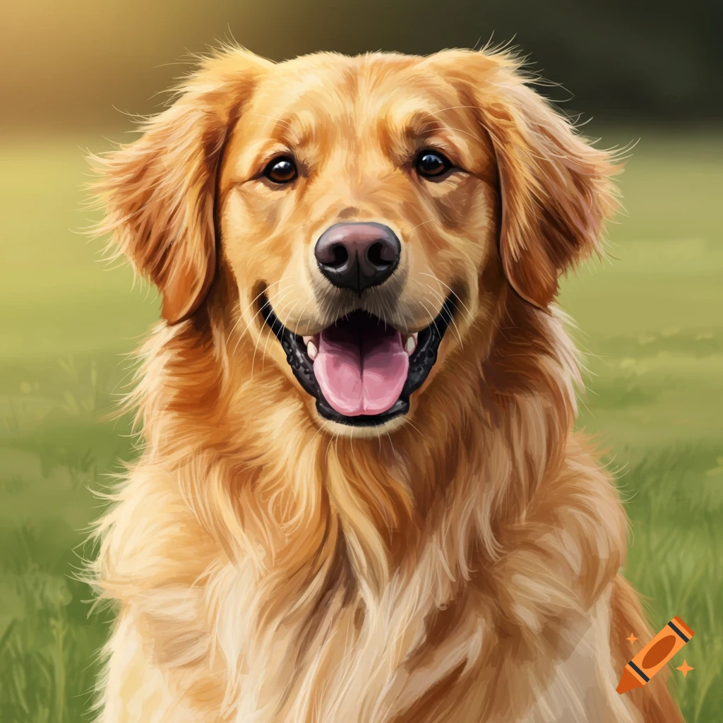 Smiling Golden Retriever dog